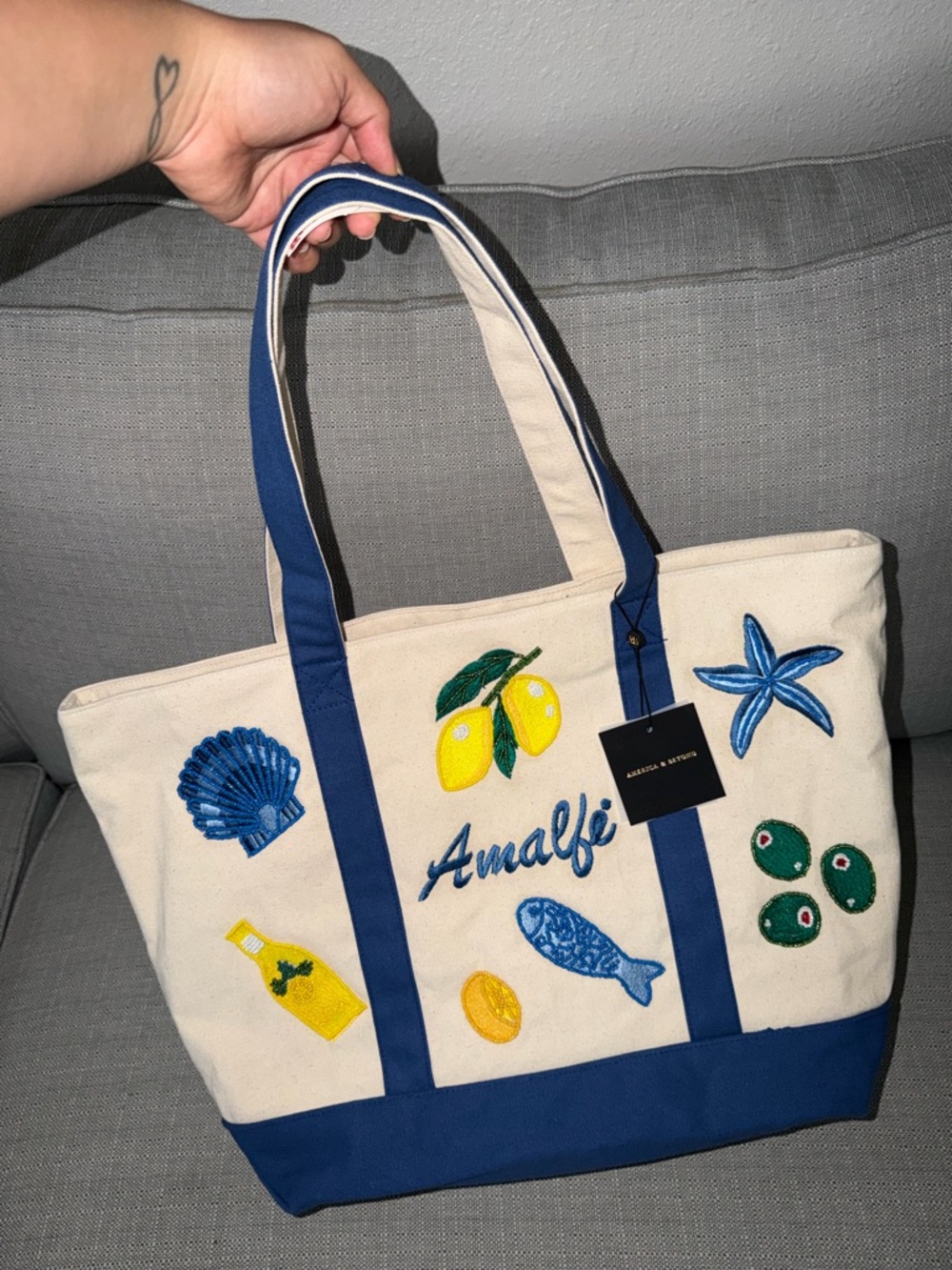 NEW VIRAL America & Beyond Beaded Amalfi - Canvas Tote Bag